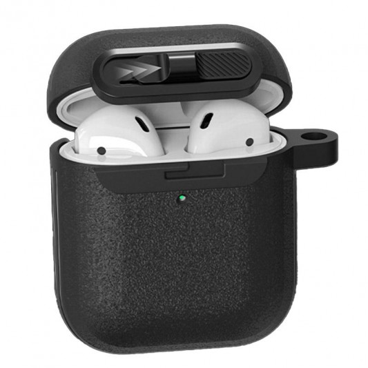 Футляр Frosted для навушників Airpods 1/2 Black - зображення 1 