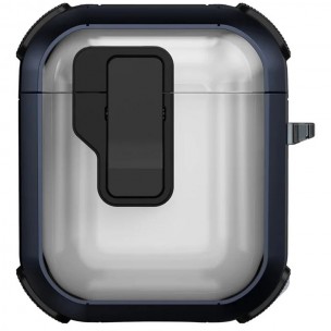 Футляр противоударный Locking Button для наушников Airpods 1/2 Blue