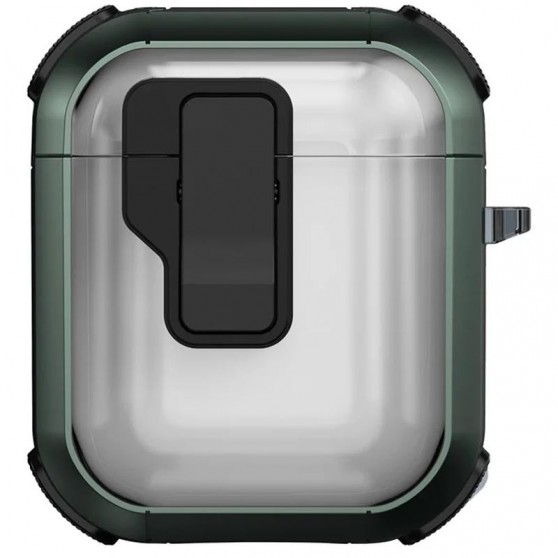 Футляр протиударний Locking Button для навушників Airpods 1/2 Apple Green