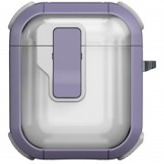 Футляр протиударний Locking Button для навушників Airpods 1/2 Light Purple