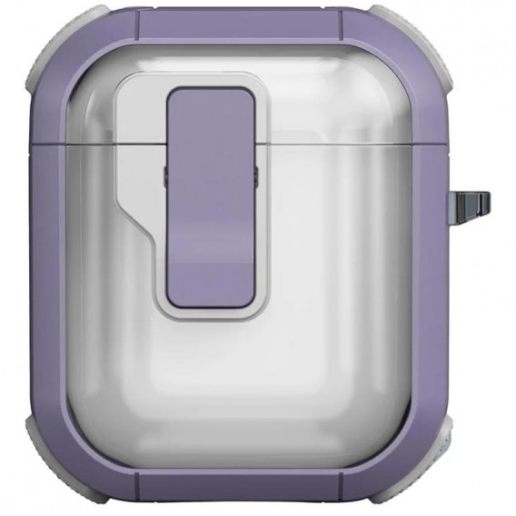 Футляр протиударний Locking Button для навушників Airpods 1/2 Light Purple