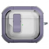 Футляр противоударный Locking Button для наушников Airpods 3 Light Purple