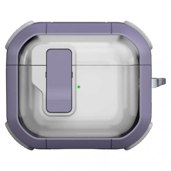Футляр противоударный Locking Button для наушников Airpods 3 Light Purple