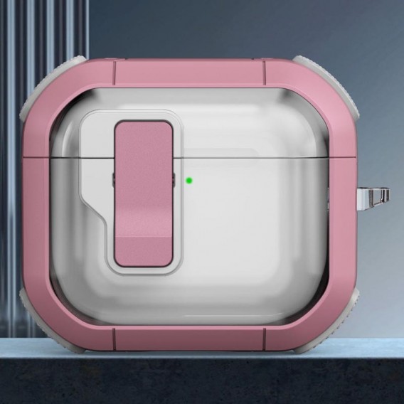 Футляр протиударний Locking Button для навушників Airpods 3 Pink