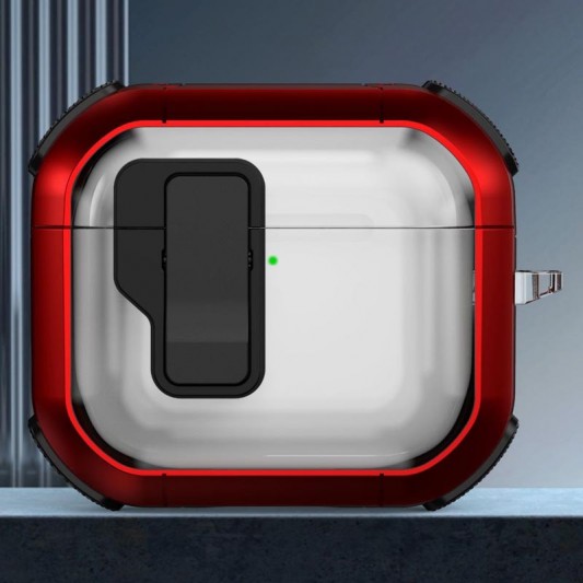 Футляр протиударний Locking Button для навушників Airpods 3 Red - зображення 1 