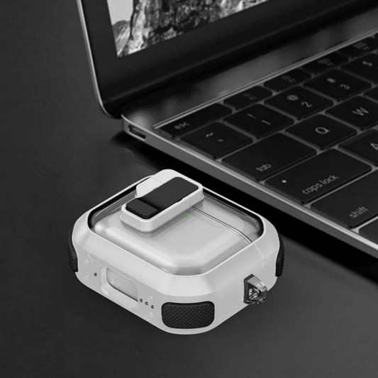 Футляр протиударний Locking Button для навушників Airpods 3 White - зображення 4 