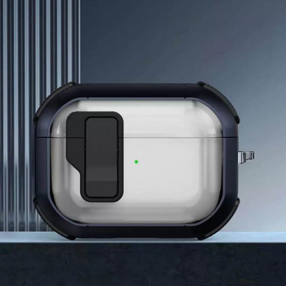 Футляр протиударний Locking Button для навушників Airpods Pro Blue