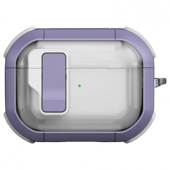 Футляр протиударний Locking Button для навушників Airpods Pro Light Purple