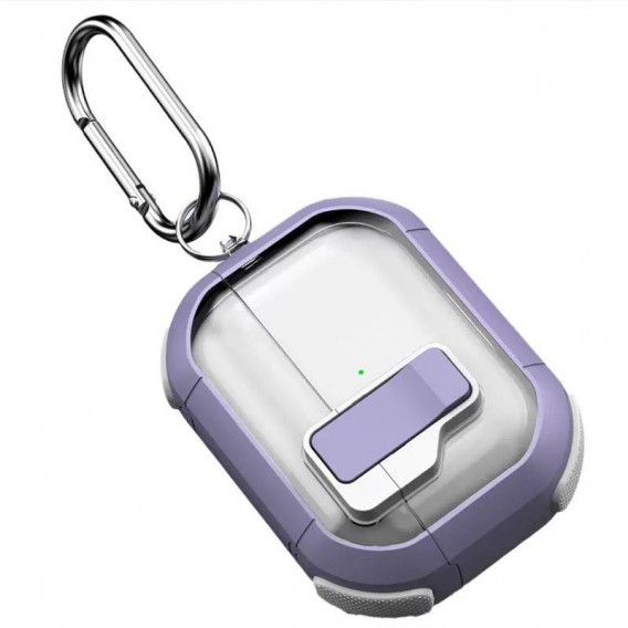 Футляр протиударний Locking Button для навушників Airpods Pro Light Purple