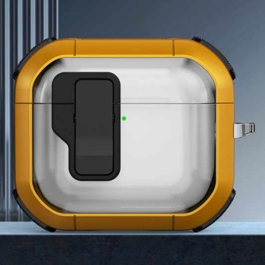 Футляр протиударний Locking Button для навушників Airpods Pro Yellow - зображення 1 