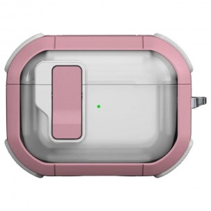 Футляр противоударный Locking Button для наушников Airpods Pro 2 / Pro Pink