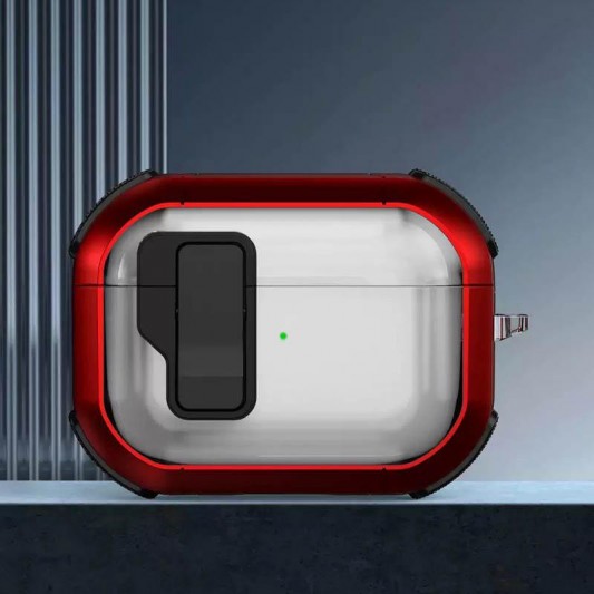 Футляр протиударний Locking Button для навушників Airpods Pro 2 / Pro Red - зображення 1 
