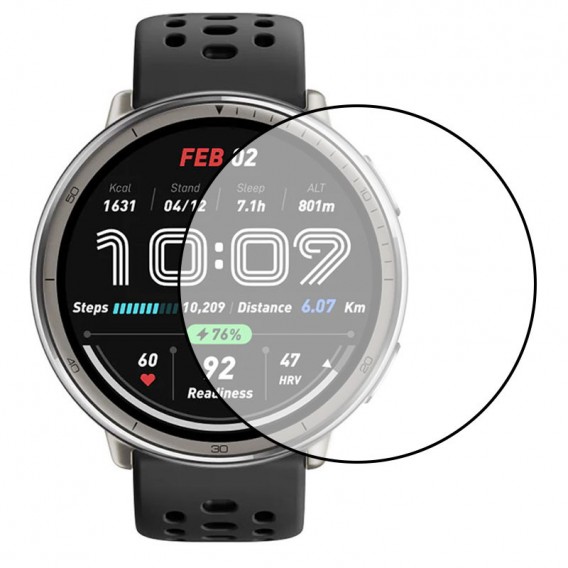 Полімерна плівка 3D (full glue) (тех.пак) для Xiaomi Amazfit Active 2 / 2R Чорний