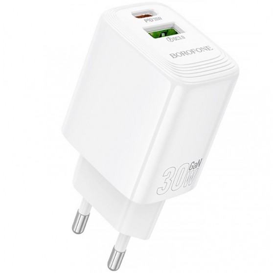 МЗП Borofone BN29 Fuente PD30W+QC3.0 (1USB-A/1C) White