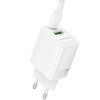 Блок питания Borofone BN29 Fuente PD30W+QC3.0 (1USB-A/1C) White