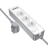 Удлинитель Borofone BAC9 Power PD20W (3USB-A/1C/3xSocket) (2m) White
