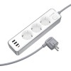 Удлинитель Borofone BAC9 Power PD20W (3USB-A/1C/3xSocket) (2m) White