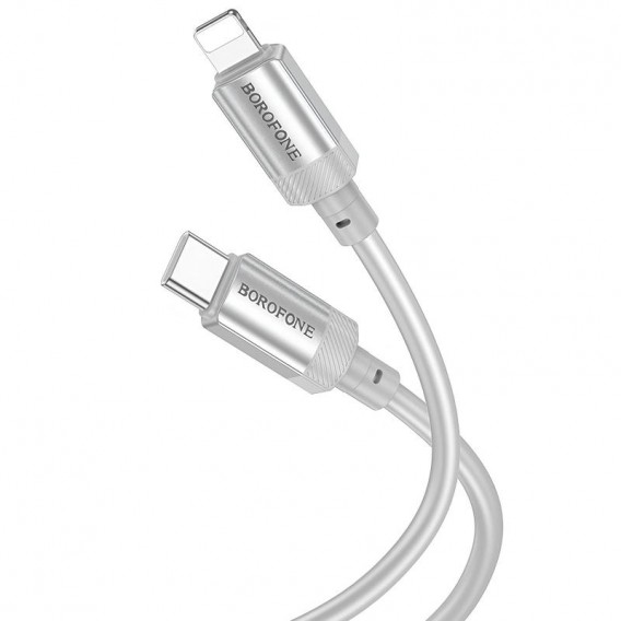 Дата кабель Borofone BX108 Start silicone Type-C to Lightning 27W (1m) Gray