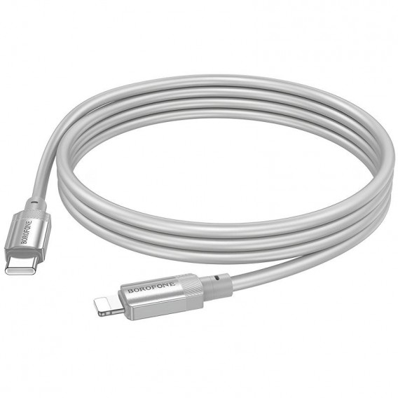 Дата кабель Borofone BX108 Start silicone Type-C to Lightning 27W (1m) Gray