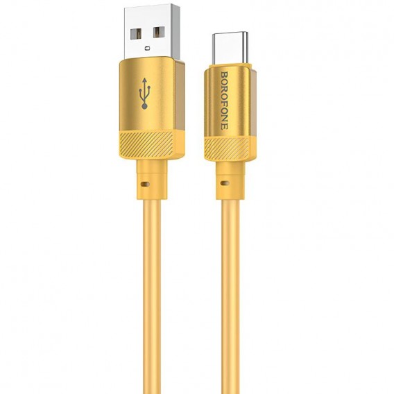 Дата кабель Borofone BX108 Start silicone USB to Type-C 3A (1m) Gold