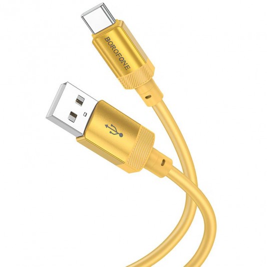 Дата кабель Borofone BX108 Start silicone USB to Type-C 3A (1m) Gold - зображення 1 