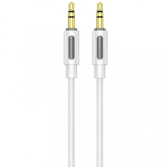 Аудіо кабель Aux Borofone BL20 True sound silicone (1m) White