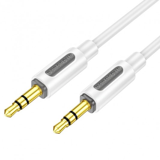 Аудіо кабель Aux Borofone BL20 True sound silicone (1m) White - зображення 1 