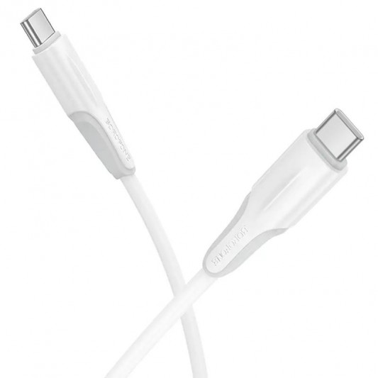 Дата кабель Borofone BX119 New Type-C to Type-C 60W (1m) White - зображення 1 