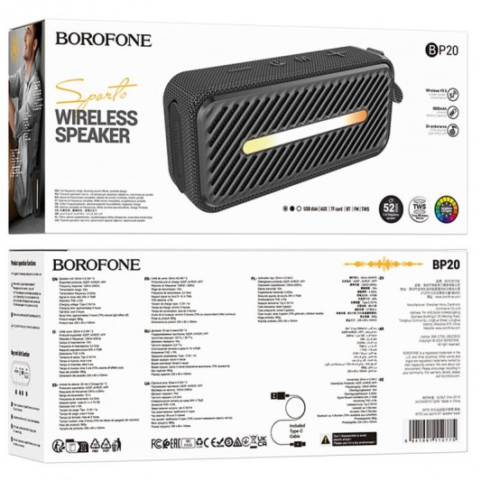 Bluetooth колонка Borofone BP20 Joy sports Black - зображення 2 