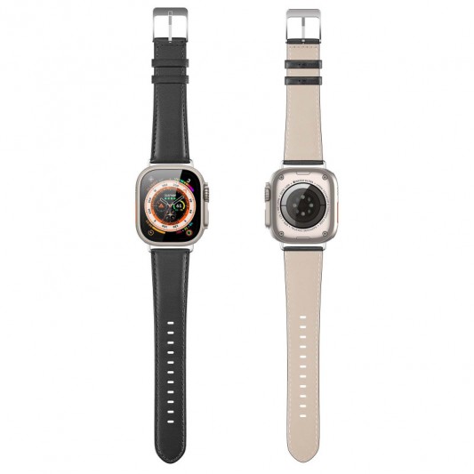 Ремінець Dux Ducis Leather Strap Classic для Apple Watch 42(ser.1-3)/44/45/46/49mm Black - зображення 3 