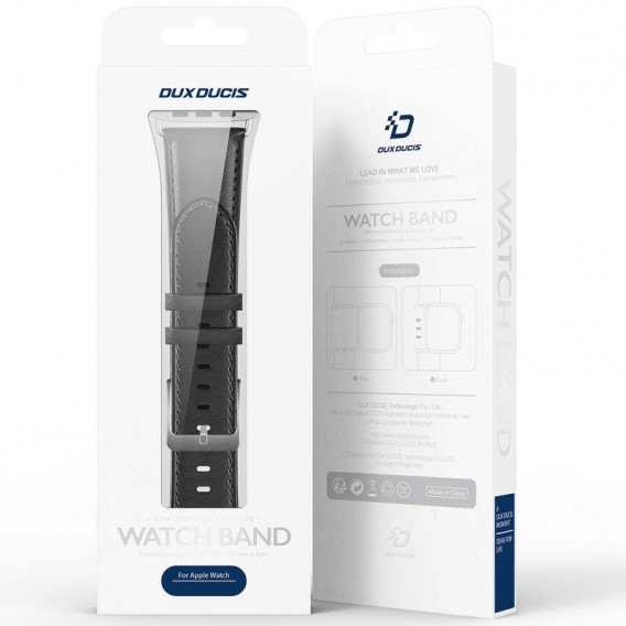 Ремінець Dux Ducis Leather Strap Classic для Apple Watch 42(ser.1-3)/44/45/46/49mm Black