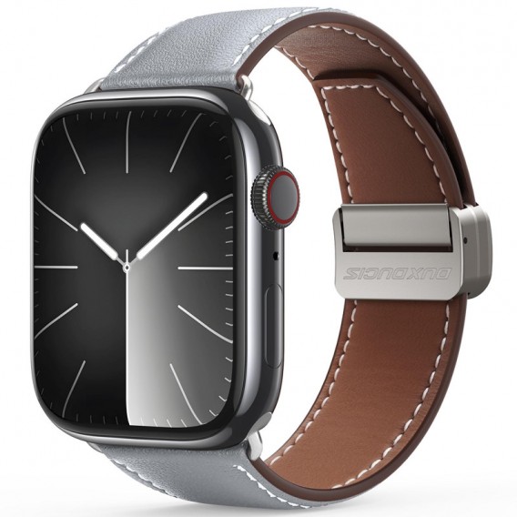 Ремінець Dux Ducis Genuine Leather для Apple Watch 38/40/41/42mm(ser.10) Grey