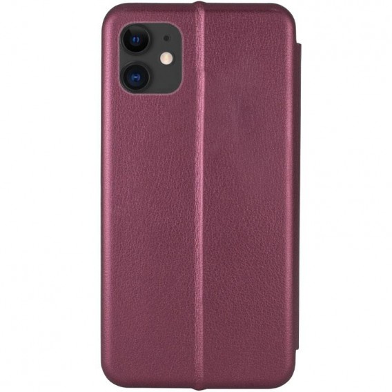 Кожаный чехол-книга Classy для Apple iPhone 13/14 (6.1") Бордовый