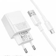 МЗП Borofone BAS71A Source 10.5W (1USB-A) + кабель USB to Type-C White