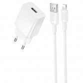 Блок живлення Borofone BAS71A Source 10.5W (1USB-A) + кабель USB to Lightning White Блок живлення Borofone BAS71A Source 10.5W (1USB-A) + кабель USB to Lightning White