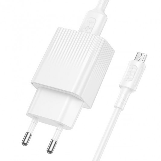 МЗП Borofone BAS71A Source 10.5W (1USB-A) + кабель USB to MicroUSB White - зображення 2 