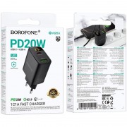МЗП Borofone BA96A Ilustre with digital display PD20W+QC3.0 (1USB-A/1C) Black