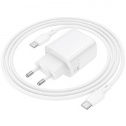 МЗП Borofone BN27 Fuente PD20W+QC3.0 (1USB-A/1C) + кабель Type-C to Type-C White