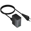 Блок питания Hoco CS76A Star Speed PD70W (1USB-A/2C) Midnight Black
