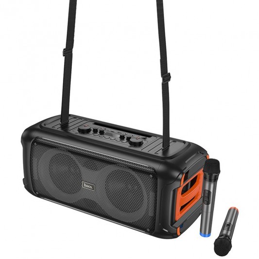 Bluetooth колонка Hoco HA9 Kayman + два мікрофона Black - зображення 3 