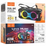 Bluetooth колонка Hoco HA9 Kayman + два мікрофона Black