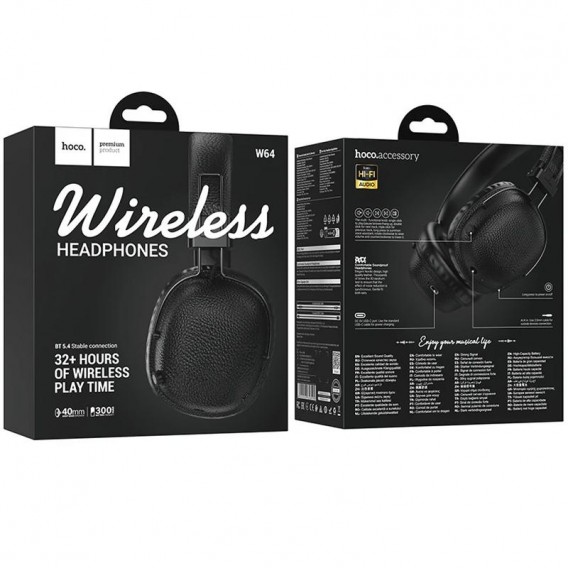 Накладні бездротові навушники Hoco W64 Earl II Black