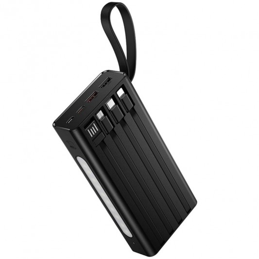 Портативний ЗП Power Bank Hoco J155 Shine 22.5W+PD20W with 4 cables 20000 mAh Black - зображення 3 