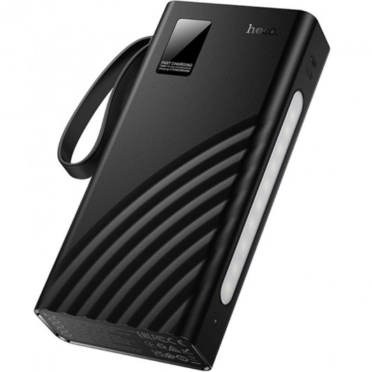 Портативний ЗП Power Bank Hoco J155 Shine 22.5W+PD20W with 4 cables 20000 mAh Black - зображення 4 