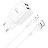 МЗП Hoco N25 Maker (2USB-A) + USB to Lightning White