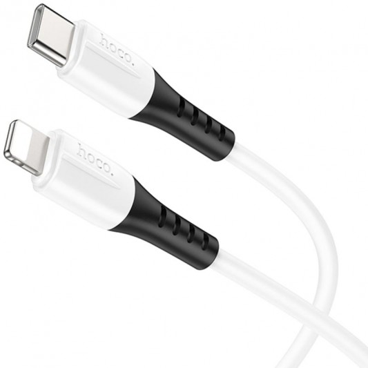 Дата кабель Hoco X82 Silicone Type-C to Lightning 20W (1m) White - зображення 1 