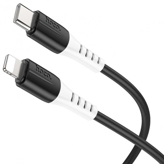 Дата кабель Hoco X82 Silicone Type-C to Lightning 20W (1m) Black - зображення 1 
