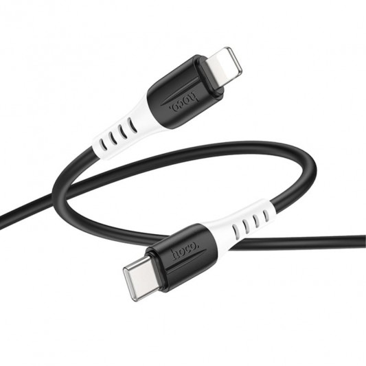 Дата кабель Hoco X82 Silicone Type-C to Lightning 20W (1m) Black - зображення 2 