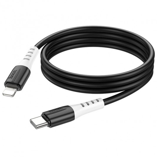 Дата кабель Hoco X82 Silicone Type-C to Lightning 20W (1m) Black - зображення 3 