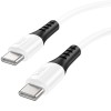 Дата кабель Hoco X82 Silicone Type-C to Type-C 60W (1m) White